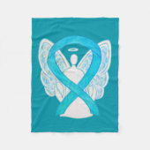 Turquoise Awareness Ribbon Angel Soft Blanket Fleece Deken (Voorkant)