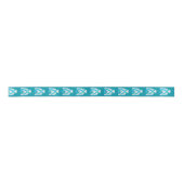 Turquoise Awareness Ribbon Angels Custom Design Satijnen Lint (Voorkant)