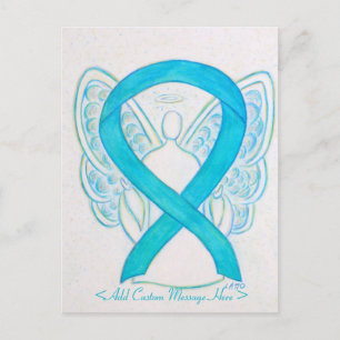 Turquoise Awareness Ribbon Custom Angel Briefkaart