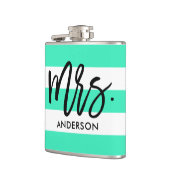 Turquoise Awning Stripes en Mrs Text Heupfles (Links)