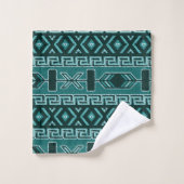 Turquoise Aztec Southwest Design Bad Handdoek (Wasdoekje)