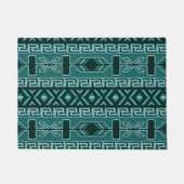 Turquoise Azteekse Patroon Zuidwest Tribal Deurmat (Voorkant)