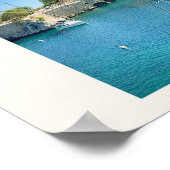Turquoise Baai & Zeilboot Fotografie Kunstprint Poster (Hoek)