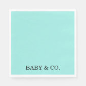 Turquoise Baby & Co. Baby Shower Paper Plate Servet (Voorkant)