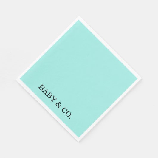 Turquoise Baby & Co. Baby Shower Paper Plate Servet (Hoek)