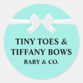 Turquoise Baby & Co. Shower  Ronde Sticker (Voorkant)