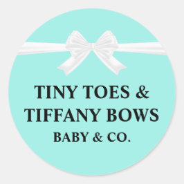 Turquoise Baby & Co. Shower Ronde Sticker