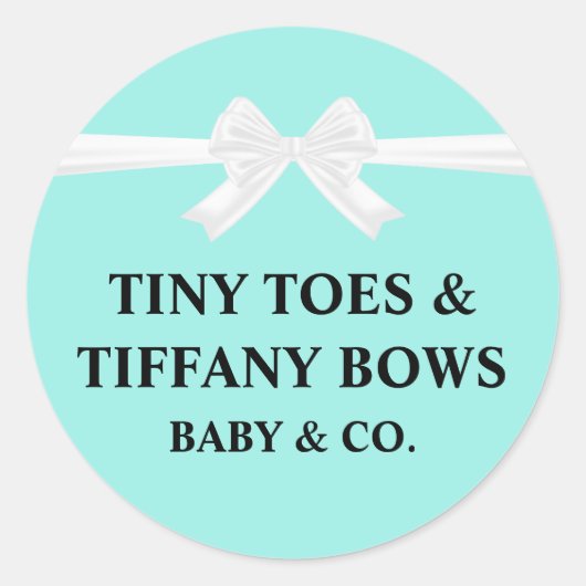 Turquoise Baby & Co. Shower  Ronde Sticker (Voorkant)