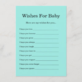 Turquoise Baby & Co. Wishes For Baby Informatiekaartje