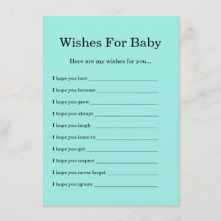 Turquoise Baby & Co. Wishes For Baby Informatiekaartje