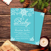 Turquoise Baby its koude buitenste Baby shower Kaart