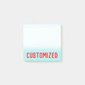 Turquoise Background & Red Bold Persoonlijke naam Post-it® Notes (Voorkant)