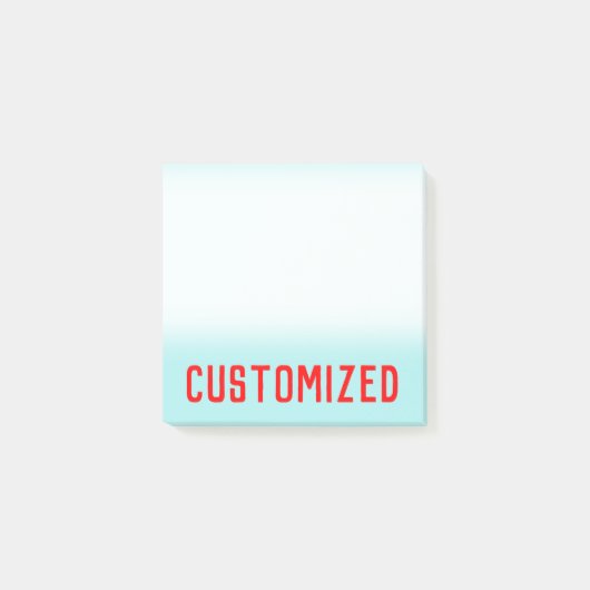 Turquoise Background & Red Bold Persoonlijke naam Post-it® Notes (Voorkant)