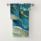 Turquoise Bad Handdoek (Insitu)