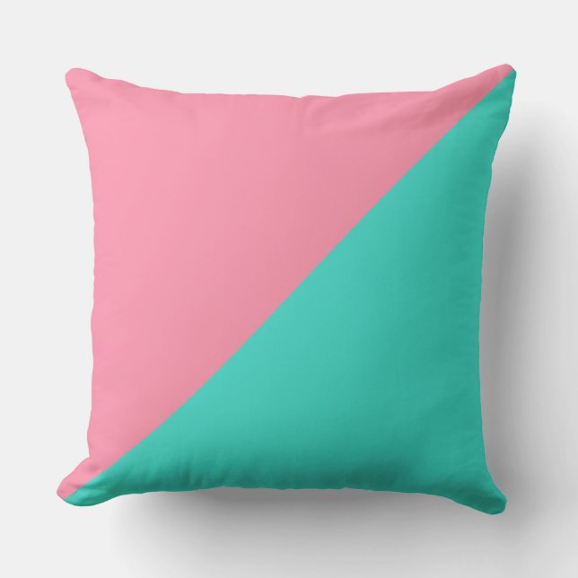 Turquoise & Baker-Miller roze vaste kleur Kussen (Voorkant)