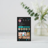 Turquoise Bakery Instagram Chef QR-code Visitekaartje (Staand voorkant)