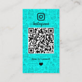 Turquoise Bakery Instagram Chef QR-code Visitekaartje (Achterkant)