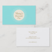 Turquoise Bakery Pastry Chef Visitekaartje (Voorkant / Achterkant)