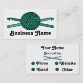 Turquoise Ball van Yarn & Crochet Hooks Visitekaartje (Voorkant / Achterkant)