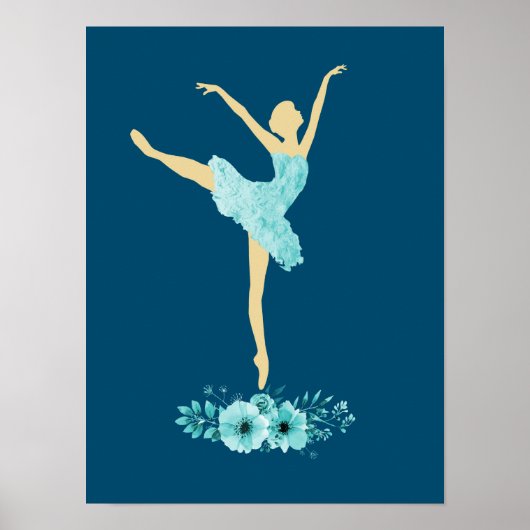 Turquoise Ballerina Poster (Voorkant)