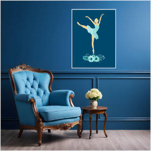 Turquoise Ballerina Poster
