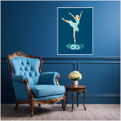 Turquoise Ballerina Poster