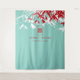 Turquoise Bamboo laat de Chinese bruiloft achter Wandkleed