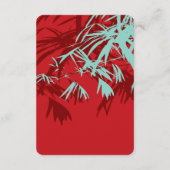 Turquoise Bamboo Leaves Chinese Wedding Details Informatiekaartje (Achterkant)