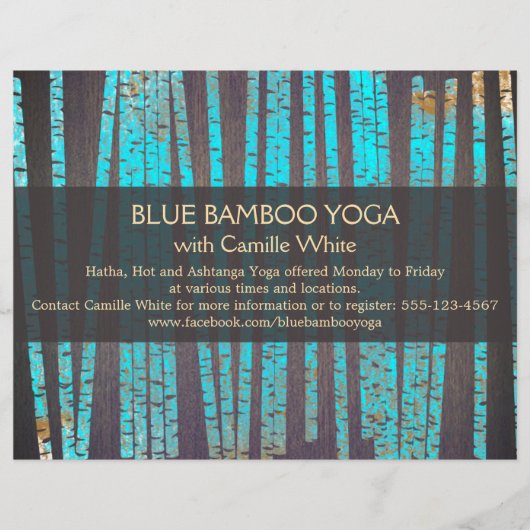 Turquoise Bamboo Yoga Natuur Health Spa Wood Flyer (Voorkant)