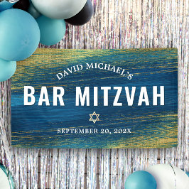 Turquoise Bar Mitzvah Gold Bold Moderne Typografie Spandoek