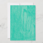 Turquoise  Barn Wood Wedding Invitations Kaart (Achterkant)