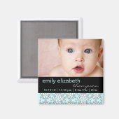 Turquoise barokke Baby fotomagneet Magneet (Voorkant / Achterkant)