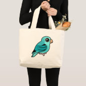 Turquoise Barred Parakeet Grote Tote Bag (Voorkant (product))