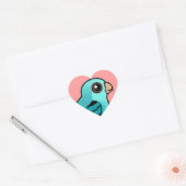 Turquoise Barred Parakeet Hart Sticker (Envelop)