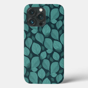 Turquoise Basil Leaves Herb Plant Pattern  Case-Mate iPhone Case