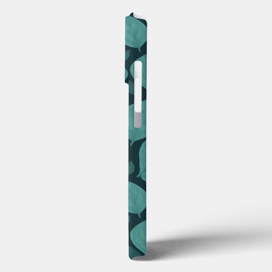 Turquoise Basil Leaves Herb Plant Pattern Case-Mate iPhone Case (Achterkant / Links)