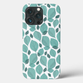Turquoise Basil Leaves Herb Plant Pattern Case-Mate iPhone Case