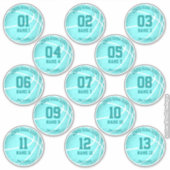 turquoise basketbalspelers noemen 3 inch sticker (Voorkant)