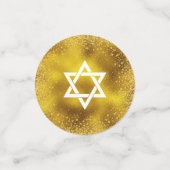 Turquoise Bat Mitzvah Gold Foil Script Waterverf Confetti (Kleine voorkant)