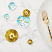 Turquoise Bat Mitzvah Gold Foil Script Waterverf Confetti (Groep)