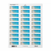 Turquoise Beach Retouradreslabels Etiket (Full Sheet)