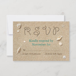 Turquoise Beach Sandy Toes Salty Kisses RSVP