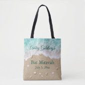 Turquoise Beach Waves Bat Mitzvah Canvas tas (Voorkant)