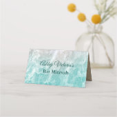 Turquoise Beach Waves Bat Mitzvah Folded Plaatskaartje (Achterkant)