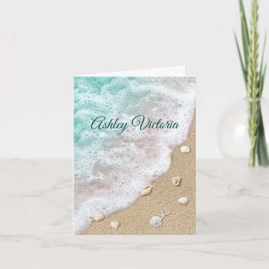 Turquoise Beach Waves Bat Mitzvah Hartelijk dank Kaart (Voorkant)