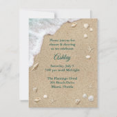 Turquoise Beach Waves Bat Mitzvah Reception Kaart (Voorkant)