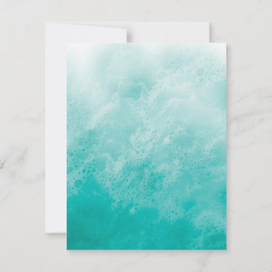 Turquoise Beach Waves Bat Mitzvah Reception Kaart (Achterkant)