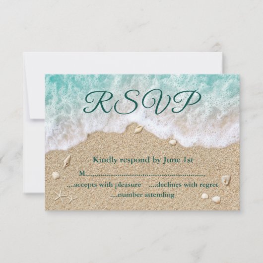 Turquoise Beach Waves Bat Mitzvah RSVP (Voorkant)