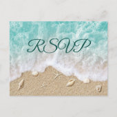 Turquoise Beach Waves Bat Mitzvah RSVP Briefkaart (Voorkant)