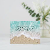 Turquoise Beach Waves Bat Mitzvah RSVP Briefkaart (Staand voorkant)